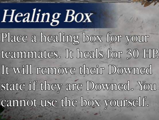 Healing Box survivor ability card from Abyssal Escape