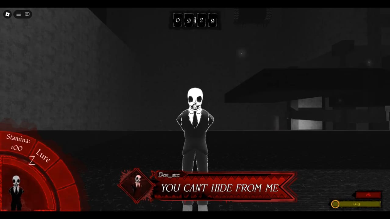 No More Innocence in phase 1 gameplay in Abyssal Escape, with a greyscale screen and the Lure ability on the wheel